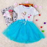 Girl Dress Summer Brand Toddler Girls Clothes Lace Sequins Princess Anna Elsa Dress Snow