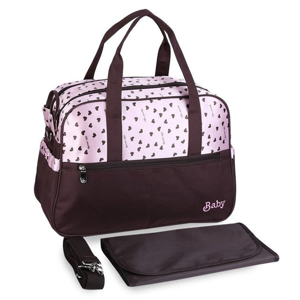 2017 Women Bag Waterproof Mummy Tote Bags Heart Print Diaper Bag Multifunctional