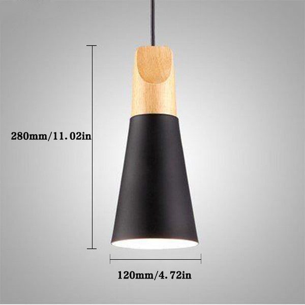 Modern Wood Pendant Lights Lamparas Colorful Aluminum lamp shade Luminaire Dining Room