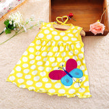 Monkids 2017 Cute Baby Girl Dress Cotton Dot Sleeveless A-Line Dresses Casual Kid Clothing