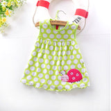 Monkids 2017 Cute Baby Girl Dress Cotton Dot Sleeveless A-Line Dresses Casual Kid Clothing