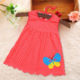 Monkids 2017 Cute Baby Girl Dress Cotton Dot Sleeveless A-Line Dresses Casual Kid Clothing
