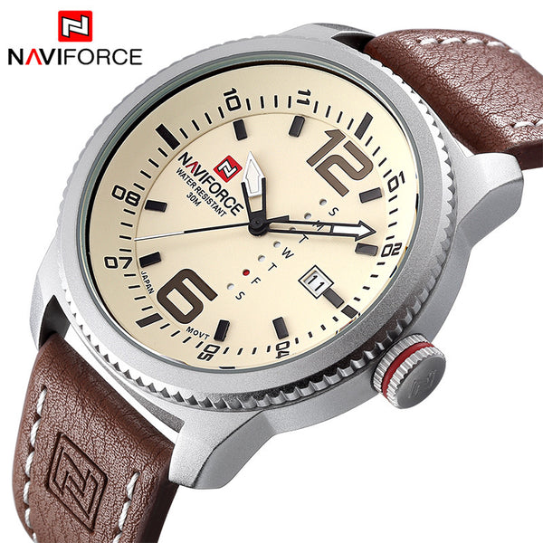 2017 Luxury Brand NAVIFORCE Men Military Sports Watches Men's Quartz Date Clock Man Casual Leather