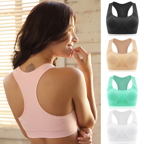 Women Female Dry Quick Push Up Natural Color BH Sports Bra Tank Tops