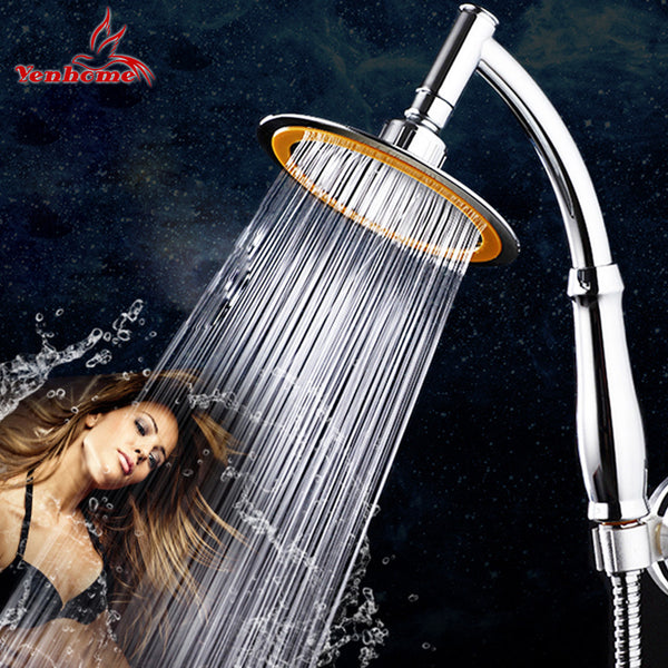 4/6 inch Bathroom Shower Head Round Chrome Ultra-thin Showerheads Rainfall Shower Head Rotate 360 Degrees Hand Held Rain Shower