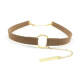 ZOEBER Black Brown Circle Velvet Choker necklace Gothic Women Fashion Collar