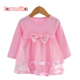 Lawadka Cotton Bow New Born Baby Dress with Baby Rompers Soft Baby Girls Infant