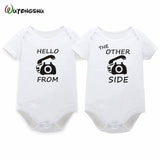Fashion Summer White Baby Bodysuits 0-12Months Twins Baby Boy Girl Clothes