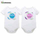 Fashion Summer White Baby Bodysuits 0-12Months Twins Baby Boy Girl Clothes