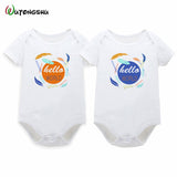 Fashion Summer White Baby Bodysuits 0-12Months Twins Baby Boy Girl Clothes