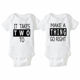 Fashion Summer White Baby Bodysuits 0-12Months Twins Baby Boy Girl Clothes