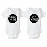 Fashion Summer White Baby Bodysuits 0-12Months Twins Baby Boy Girl Clothes