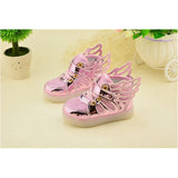 Children Baby Luminous Shoes Boys Girls Flying Wing Light Up Colorful Glowing Sneakers
