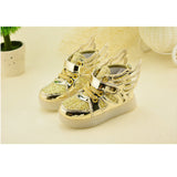 Children Baby Luminous Shoes Boys Girls Flying Wing Light Up Colorful Glowing Sneakers