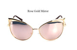 VictoryLip 2017 Fashion Cat Eye Rose Gold Mirror Sunglasses Women Brand Designer Metal Frame