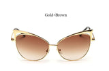 VictoryLip 2017 Fashion Cat Eye Rose Gold Mirror Sunglasses Women Brand Designer Metal Frame