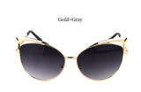 VictoryLip 2017 Fashion Cat Eye Rose Gold Mirror Sunglasses Women Brand Designer Metal Frame