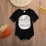 2016 Newborn Baby Boys Girls Bodysuit Hello Summer Short Sleeve Infant Kids