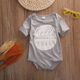 2016 Newborn Baby Boys Girls Bodysuit Hello Summer Short Sleeve Infant Kids