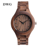 DWG Analog Luxury Wood Watch for Women Newest Quartz Watch Maple Walnut Wooden Wrist Watch