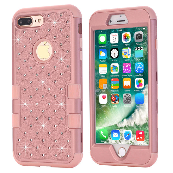 For Apple iPhone 7 / 7 Plus Case,WeFor Nice Colorful Silicone 3 in 1 Hard Cover For iPhone7 / 7Plus