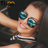 TRIOO Vintage Round Sunglasses Women Fashion Designer Eyewear UV400 Gradient