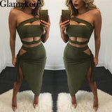 Glamaker Halter split sexy women dress 2017 Elegant evening party summer dress vestidos