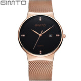 Luxury Fashion Lady Casual Watches Rose Gold Minimalism Rhinestone Simple Calendar Women Watches