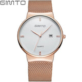 Luxury Fashion Lady Casual Watches Rose Gold Minimalism Rhinestone Simple Calendar Women Watches