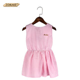Classic Plaid Baby Girls Dresses Summer 2016 Sleeveless Girl Dress with Bowknot Casual Girls