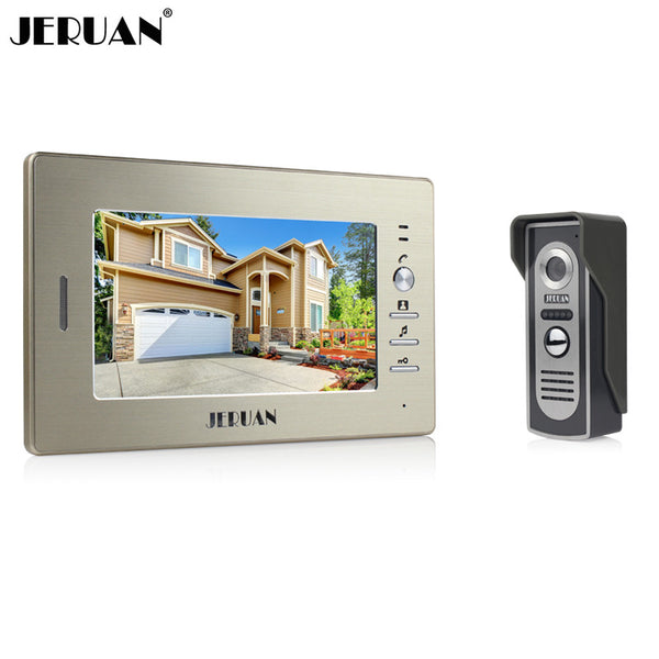 JERUAN Brand New 7 inch color screen video doorphone sperakerphone intercom system 1 monitor