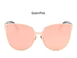 Mirror Pink Sunglasses Cat Eye Fashion Women Men Sunglasses