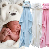 cute Animal shape baby hooded bathrobe bath towel baby fleece receiving blanket
