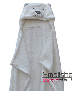 cute Animal shape baby hooded bathrobe bath towel baby fleece receiving blanket