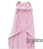 cute Animal shape baby hooded bathrobe bath towel baby fleece receiving blanket