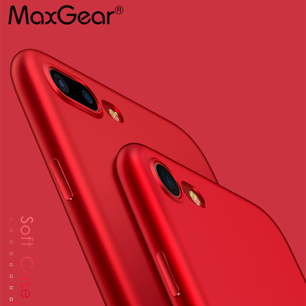 MaxGear Soft Matte TPU Case for Apple iPhone 7 6 6S Plus Back Cover Sillicone Cases Red Ultra Thin Cover Phone