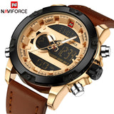 Top Luxury Brand NAVIFORCE Men Sport Watches Men's Quartz LED Analog Clock Man Military Waterproof