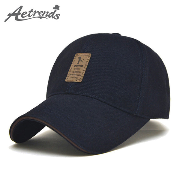 [AETRENDS] 2016 New Arrival Men's Cotton Baseball Cap 6 Panel Snapbacks Bone Polo Hat Z-1936