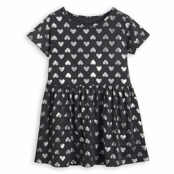 Bear Leader Girls Dress 2017 Brand Princess Dress Fashion Style Hearts Printed Design Dress