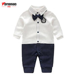 Newborn Baby Boy Rompers Autumn Kids Gentleman Clothes Long Sleeve One Pieces Baby Jumpsuits