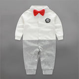 Newborn Baby Boy Rompers Autumn Kids Gentleman Clothes Long Sleeve One Pieces Baby Jumpsuits