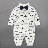 Newborn Baby Boy Rompers Autumn Kids Gentleman Clothes Long Sleeve One Pieces Baby Jumpsuits