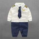 Newborn Baby Boy Rompers Autumn Kids Gentleman Clothes Long Sleeve One Pieces Baby Jumpsuits