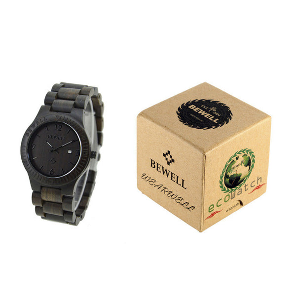 BEWELL Wood Watches Top Brand  Men Watch Waterproof Luminous Clock Men Women Wooden