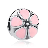 Original Daisy Meadow Clear CZ Flower,Butterfly,Heart Bead Charm Fit  Bracelet 925 Sterling Silver Jewelry Making