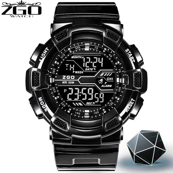ZGO Brand LED Digital Mens Electronic Watch Men Sports Watches 5Bar Swim Climbing Fashion Outdoor Casual Men Wristwatches