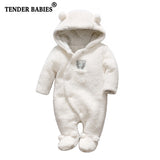 Tender Babies Newborn baby clothes bear onesie baby girl boy rompers hooded plush jumpsuit