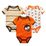 Great Value 3PCS/LOT Baby Clothing Cute Animal 100%Cotton Short Sleeve roupas