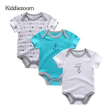 Great Value 3PCS/LOT Baby Clothing Cute Animal 100%Cotton Short Sleeve roupas