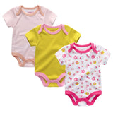 Great Value 3PCS/LOT Baby Clothing Cute Animal 100%Cotton Short Sleeve roupas